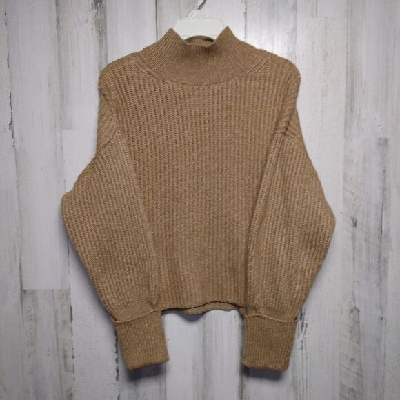 Topshop Women's Small Tan Mock Neck Sweater - Picture 1 of 5